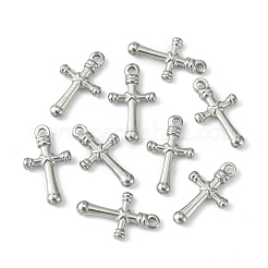 変色しない304ステンレススチールペンダント  クロスチャーム  ステンレス鋼色  22x13x3mm  穴：2mm&nbsp;STAS-F294-01E-P
