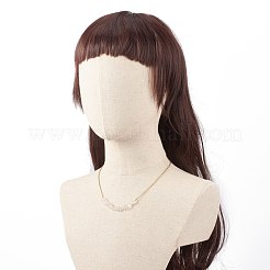 天然水晶チップビーズジュエリーセット  女性用 304 ステンレススチールアズキチェーン付き宝石ペンダントネックレスとクラスターダングルイヤリング  ゴールドカラー  60mm  ピン：0.6mm  19インチ（48.5cm）&nbsp;SJEW-JS01230-05