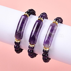 Natural Amethyst Beads Stretch Bracelets&nbsp;BJEW-T022-04G