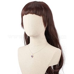 Round Natural Stone Braide Pendant Necklace&nbsp;NJEW-JN03819-01