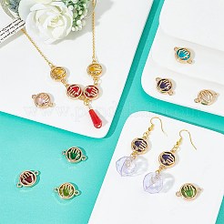 32Pcs 7 colors Glass Connector Charms&nbsp;GLAA-AR0001-29