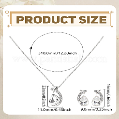 Alloy Rhinestone Pendant Necklace & Stud Earring Sets&nbsp;SJEW-LP0001-46C