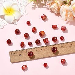 20個 5種類の不透明樹脂ビーズ  暗赤色  混合図形  8~11x8~10mm  穴：1.5~1.8mm  4個/スタイル&nbsp;RESI-FS0002-35