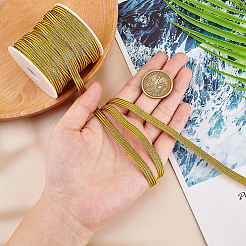 平らなナイロン弾性コード  DIYアクセサリー用  1個のプラスチック製の空のスプール付き  ゴールド  7mm  約25.15~27.34ヤード（23~25m）/ロール&nbsp;EC-BC0001-47C