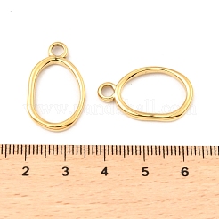 304ステンレスペンダント  オーバルチャーム  18KGP本金メッキ  24.5x15x2.5mm  穴：3mm&nbsp;STAS-A089-19G