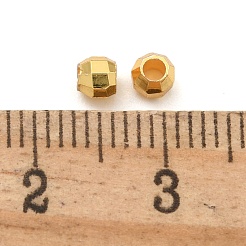 ラックメッキの丸い真鍮ビーズ  長持ちメッキ  カドミウムフリー＆鉛フリー  多面カット  18KGP本金メッキ  3mm  穴：1.6mm&nbsp;FIND-M036-01B-G01