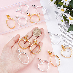 12Pcs 6 Style Open Back Bezel Zinc Alloy  Pendant Cabochon Settings&nbsp;FIND-GA0002-08