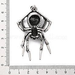 レトロな304ステンレススチールの大きなペンダント  クモのチャーム  アンティークシルバー  60.5x38x11mm  穴：8mm&nbsp;STAS-Z095-02AS