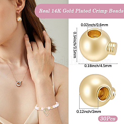 30Pcs Brass Crimp Beads&nbsp;KK-BBC0025-43