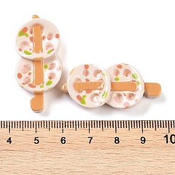 不透明樹脂模造食品デコデンカボション  串焼き  ラベンダーブラッシュ  37.5x17.5x8mm&nbsp;CRES-O002-02D