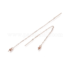 925スターリングシルバー製スタッドピアスパーツ  アメリカンピアス  ローズゴールド  89mm  ピン：0.5mm  ペンダント：6.5x3mm&nbsp;STER-N016-07RG