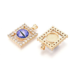Brass Micro Pave Clear Cubic Zirconia Pendants for Women&nbsp;KK-T070-91A-09
