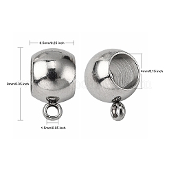 Tarnish Resistant Rondelle 201 Stainless Steel Tube Bails&nbsp;X-STAS-R075-22