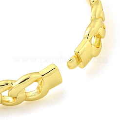 Lock Brass Enamel Twisted Chain Hinged Bangles for Women Men&nbsp;BJEW-Z062-06G