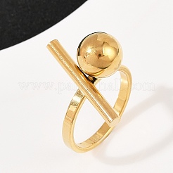 女性用304ステンレススチール指輪  ゴールドカラー  24.5mm  内径：19mm&nbsp;RJEW-Z107-02G