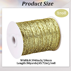 グリッタースパークルリボン1ロール  ポリエステル＆ナイロンリボン  きいろ  3/8インチ（9.5~10mm）  約50ヤード/ロール（45.72メートル/ロール）&nbsp;SRIB-CY0001-19G