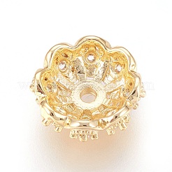 Multi-Petal Brass Micro Pave Cubic Zirconia Bead Caps&nbsp;ZIRC-F088-038G