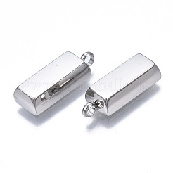 変色しない201ステンレススチールペンダント  直方体の  ステンレス鋼色  19x6.5x4.5mm  穴：2mm&nbsp;STAS-N088-33P-NR
