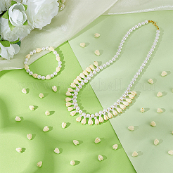 染色された合成サンゴビーズ150個  DIYのジュエリーには  ジャスミンの花  乳白色  8~8.5x6.5~7mm  穴：1mm&nbsp;CORA-PH0001-02B
