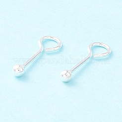 スターリングシルバーのねじ付きボールアイピン925個  ボールヘッド付きスクリューアイピン  銀  15.5x2.5mm  穴：3.2mm  ピン：0.7mm&nbsp;STER-P047-04A-S