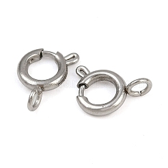 304ステンレススチールスプリングリング留め金  ステンレス鋼色  10x6.5x1.5mm  穴：2.2mm&nbsp;STAS-B095-05C-P