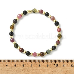 Natural Multicolor Tourmaline & Synthetic Non-magnetic Hematite Beaded Stretch Bracelets for Women&nbsp;BJEW-JB13941