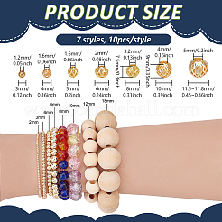 70Pcs 7 Styles DIY Beads Findings Kits&nbsp;DIY-PH0032-76G