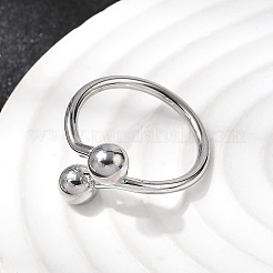 304 Stainless Steel Open Cuff Rings for Women&nbsp;RJEW-K313-19P