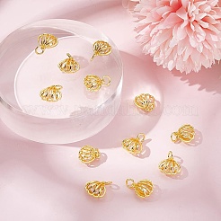 12Pcs Rack Plating Brass Clear Cubic Zirconia Pendants&nbsp;KK-GO0001-78