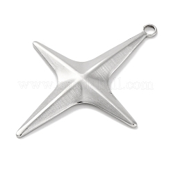 変色防止304ステンレススチールペンダント  星のチャーム  ステンレス鋼色  48x38x3mm  穴：3mm&nbsp;STAS-D194-07P