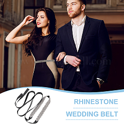 Rhinestone Flower Bridal Belt for Wedding Dress&nbsp;AJEW-WH0515-23A