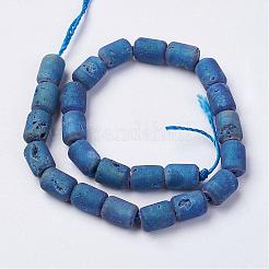 Electroplated Natural Druzy Geode Agate Bead Strands&nbsp;G-P251-C01