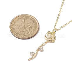 Brass Flower Pendant Necklace&nbsp;NJEW-JN04704