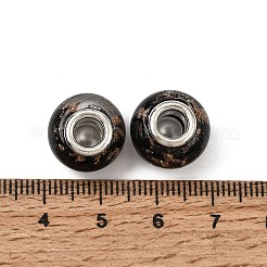 Handmade Lampwork Gold Sand Effect European Large Hole Rondelle Beads&nbsp;X-LPDL-M013-10