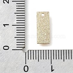 真鍮チャーム  長持ちメッキ  長方形  テクスチャ  14KGP本金メッキ  13x5x0.2mm  穴：1mm&nbsp;KK-F797-12G