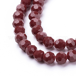 Faceted(32 Facets) Glass Beads Strands&nbsp;LS-EGLA-J042-4mm-24