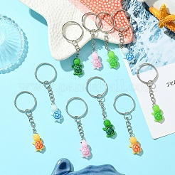 10Pcs 5 Colors Resin Tortoise Pendant Keychain&nbsp;KEYC-FS00018
