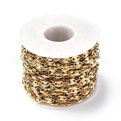 Ion Plating(IP) 304 Stainless Steel Coffee Bean Link Chains&nbsp;CHS-E010-01G