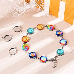 12Pcs 6 Style 304 Stainless Steel Cabochon Connector Settings&nbsp;STAS-SZ0001-42