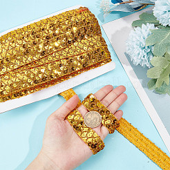 プラスチックスパンコールビーズ  スパンコールビーズ  装飾アクセサリー  3列パレットロール  フラットラウンド  ゴールド  20x1.2mm  13m /カード&nbsp;OCOR-WH0079-78D
