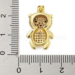 Brass Micro Pave Cubic Zirconia Pendants&nbsp;KK-R159-20C-G