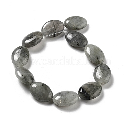 天然石ラブラドライトビーズ連売り  フラットオーバル  18~18.5x13~13.5x6~6.5mm  穴：1.2mm  約11個/連  7.76インチ（19.7cm）&nbsp;G-P528-M10-01