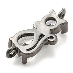 Brass Micro Pave Cubic Zirconia Kitten Links Connectors&nbsp;ZIRC-G157-50B