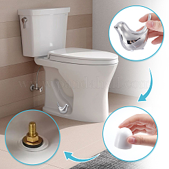 丸いプラスチック製の押し込み式トイレボウルボルトキャップカバー（予備のワッシャーと陶器のディスプレイ装飾付き）  浴室付属品  鳥  ミックスカラー  33x4mm&nbsp;AJEW-NB0008-29