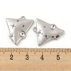 変色しない304ステンレススチールペンダントラインストーンセッティング  三角形  ステンレス鋼色  21x19x2.5mm  穴：1.8mm  1.6~4mmのラインストーンに適する&nbsp;STAS-P356-06P