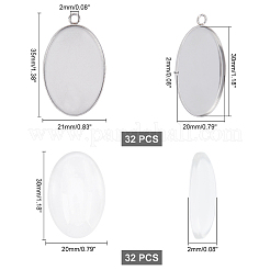 64Pcs DIY Oval Pendant Making Kits&nbsp;STAS-UN0021-29P