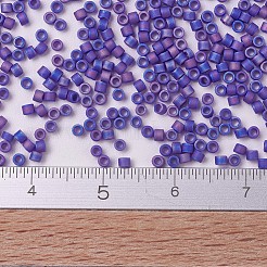 MIYUKIデリカビーズ小  シリンダー  日本製シードビーズ  15/0  （dbs0880)つや消し不透明コバルトab  1.1x1.3mm  穴：0.7mm  約3500個/10g&nbsp;X-SEED-J020-DBS0880