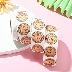 クラフト紙ありがとうステッカーロール  丸いドット自己粘着デカール  封筒用  ギフトバッグ  カード封印  バリーウッド  25mm  500PCS /ロールについて&nbsp;STIC-YW0001-04