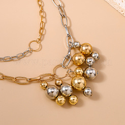 Alloy Round Beaded Tassel Double Layer Waist Belly Chains for Women&nbsp;FS-WGA8D7B-01