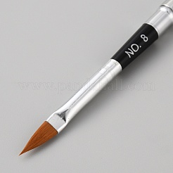 ネイルアート用品ブラシペン  アルミニウムハンドルとナイロンヘッド付き  銀  18x0.9cm  ヘッド：6.5x2mm&nbsp;MRMJ-WH0075-93B